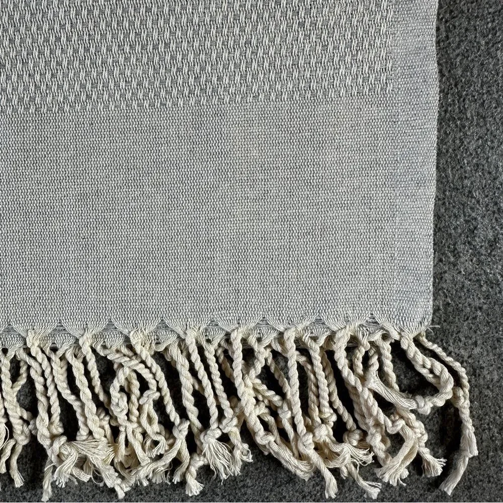 NEW Turkish Peshkir Kitchen Dish Tea Hand Towel Peshtemal 100% Cotton Light Gray